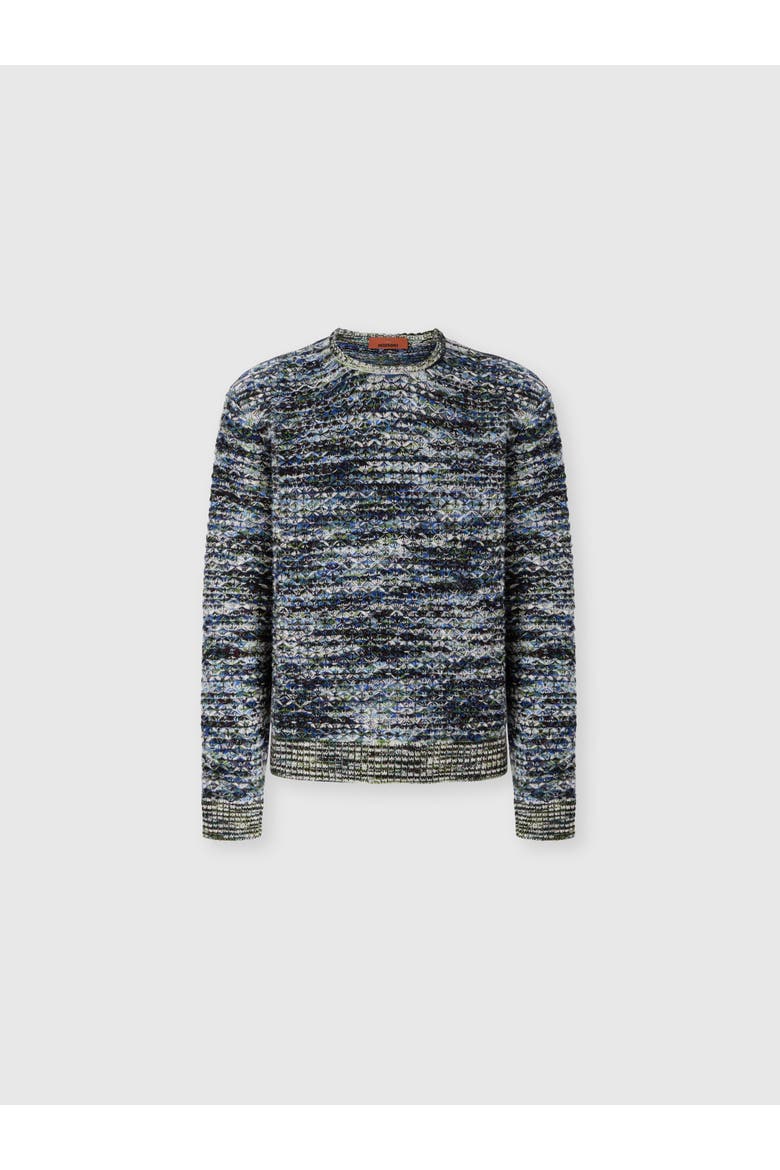 Wool And Viscose Pullover With 3d Texture, Main, color, Multicoloured