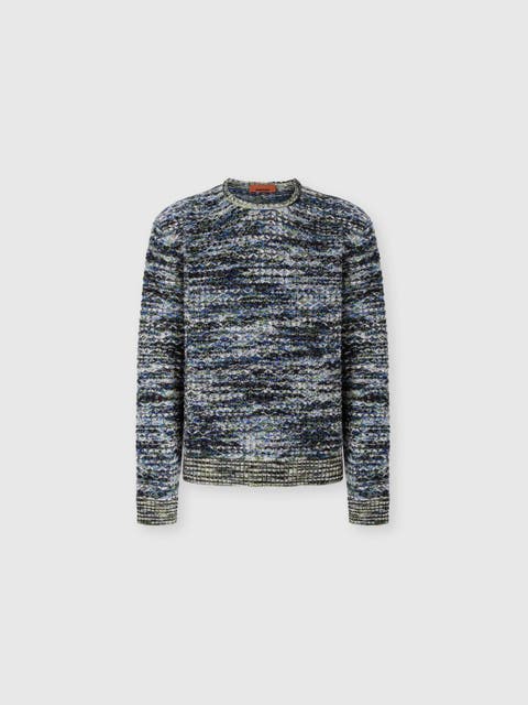 Wool And Viscose Pullover With 3d Texture