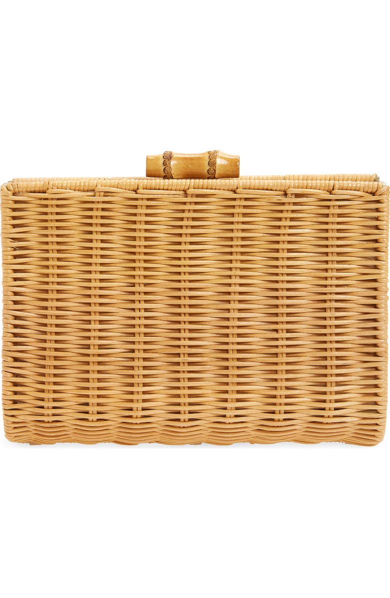 Pamela Munson Petite Rattan Clutch, Main, color, Natural