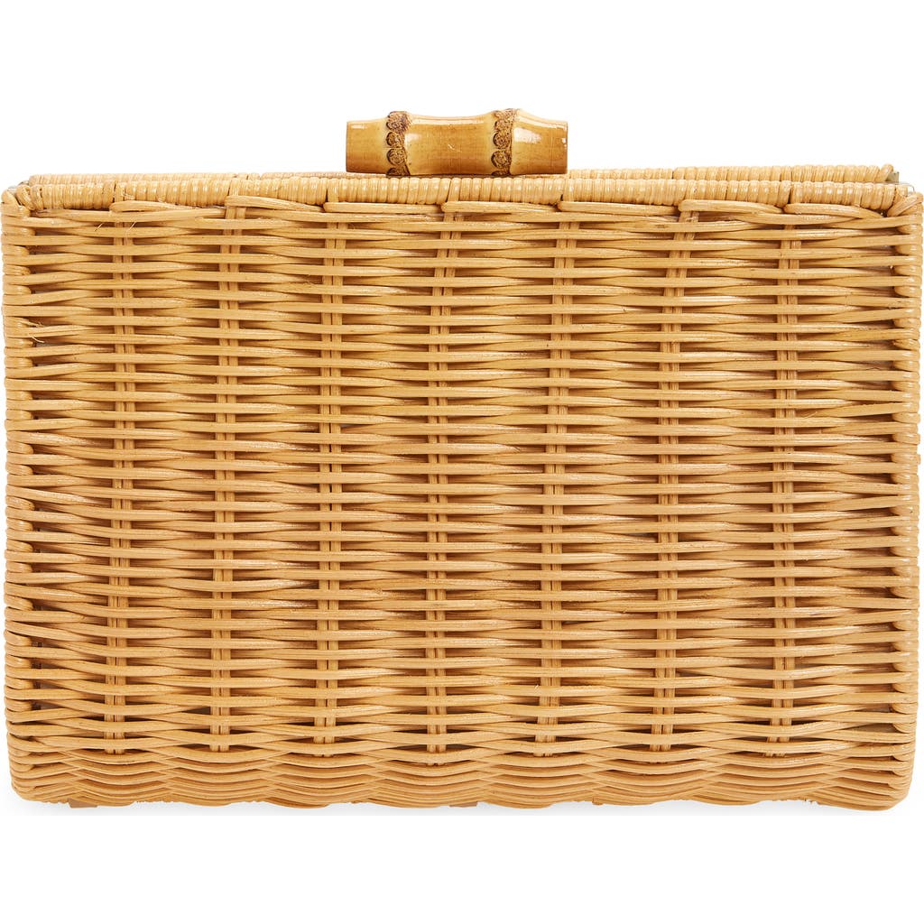 Pamela Munson Petite Rattan Clutch In Brown