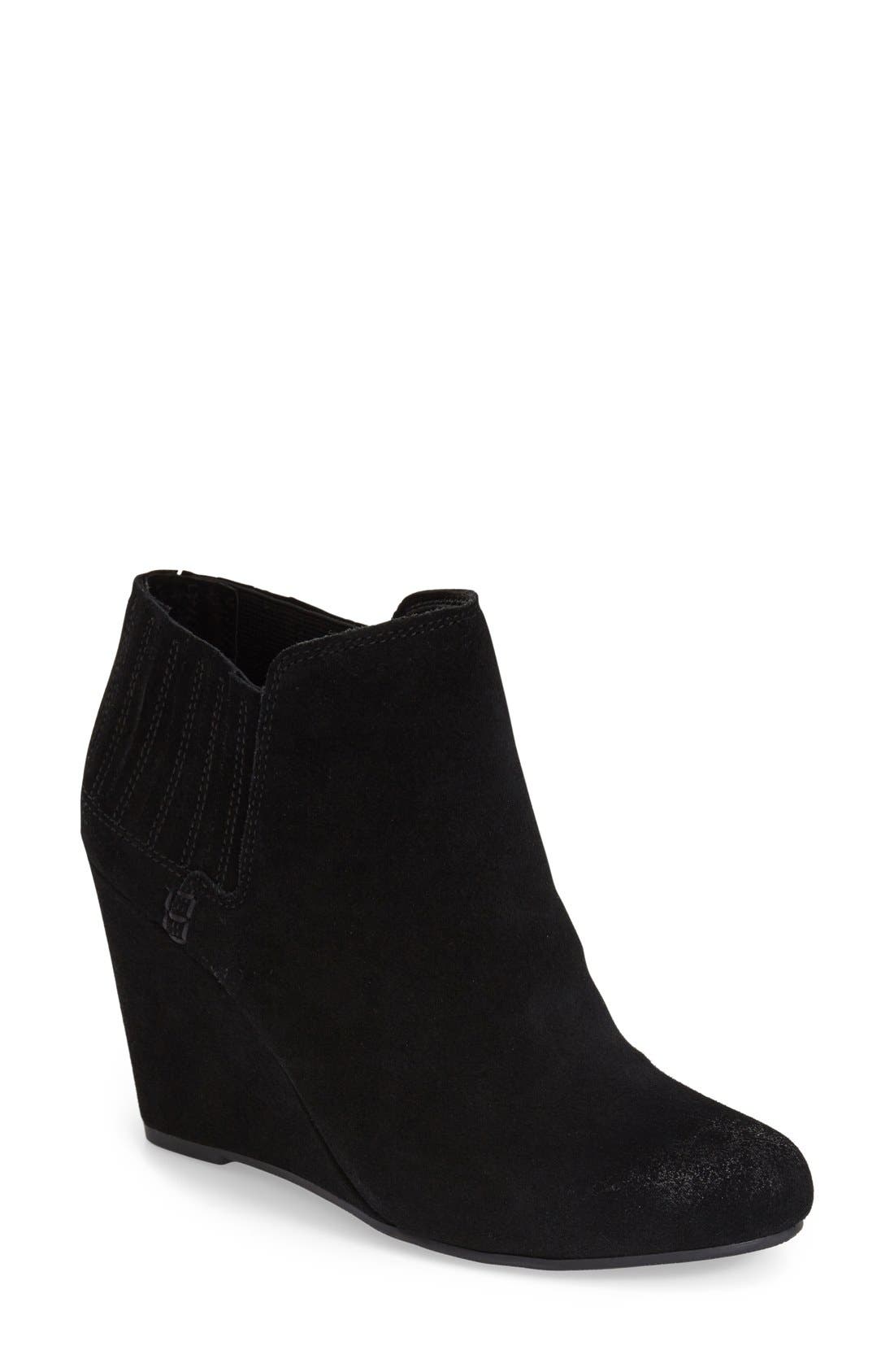 'Gwynn' Wedge Bootie, Main, color, BLACK