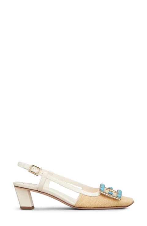 Pietre Dure Slingback Pump