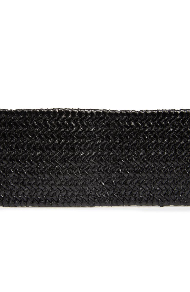 AREA STARS Bree Double Buckle Stretch Woven Belt, Alternate, color, Black