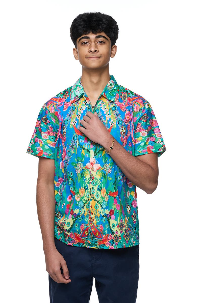 RANEES Printed Camp Shirt, Alternate, color,