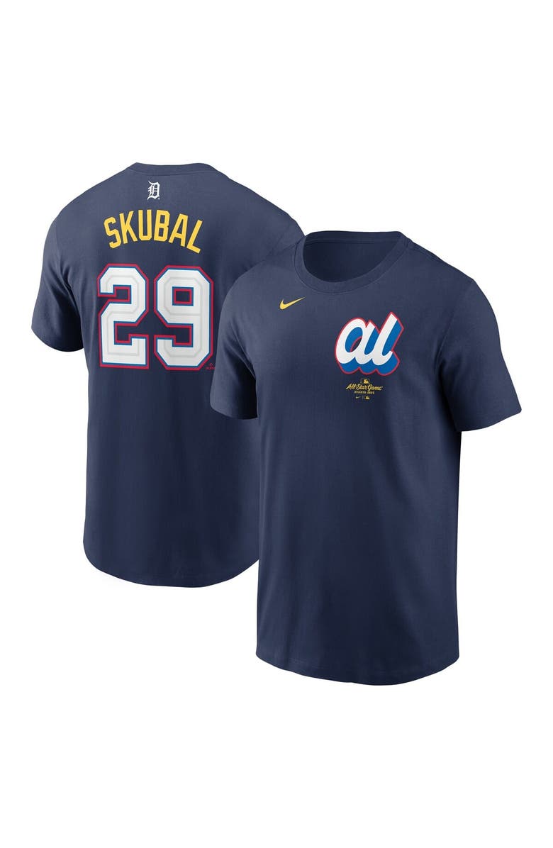 Nike Men's Nike Tarik Skubal Navy American League 2025 All-Star Edition Name & Number T-Shirt, Main, color, 