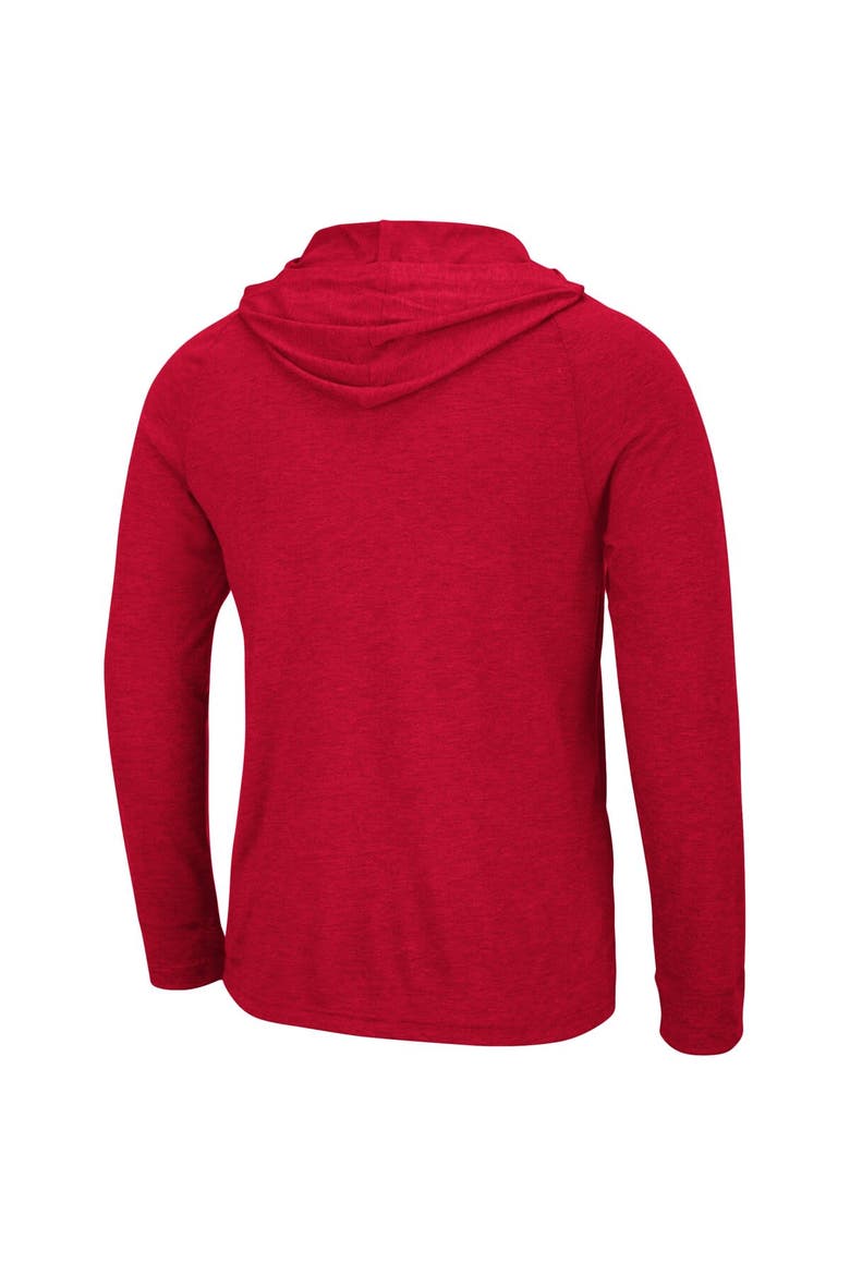 Men's Colosseum Scarlet Nebraska Huskers Campus Raglan Long Sleeve Hoodie T-Shirt, Alternate, color, Scarlet