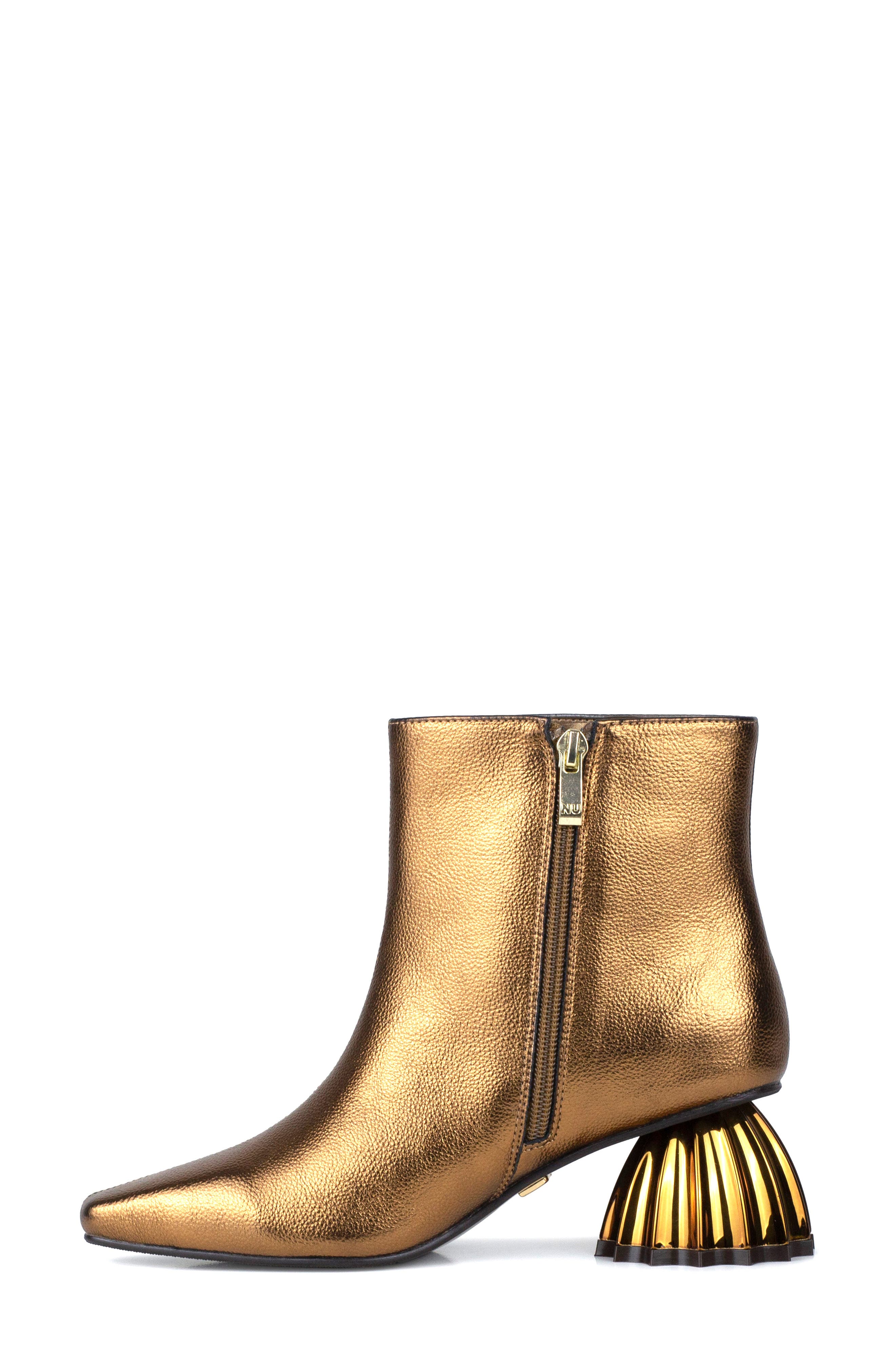 NINETY UNION Napoli Fluted Block Heel Boot, Alternate, color, Bronze