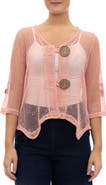 Nina Leonard Open Knit Bolero Cardigan