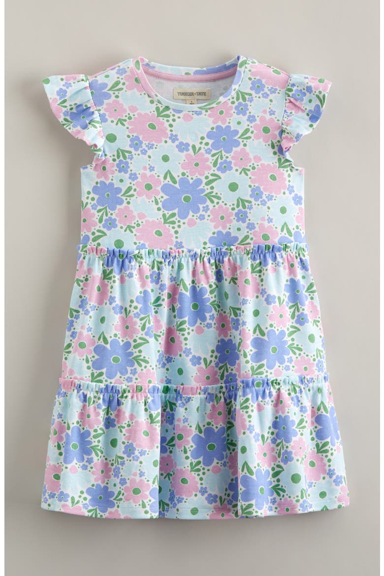 Kids' Print Cotton Dress, Main, color, WHITE- BLUE MEADOW FLORAL