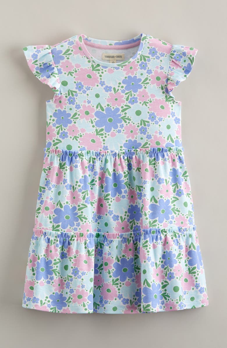 Tucker + Tate Kids' Print Cotton Dress, Main, color, White- Blue Meadow Floral