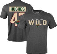 LEVELWEAR Men's Levelwear Quinn Hughes Gray Minnesota Wild Richmond Name & Number T-Shirt
