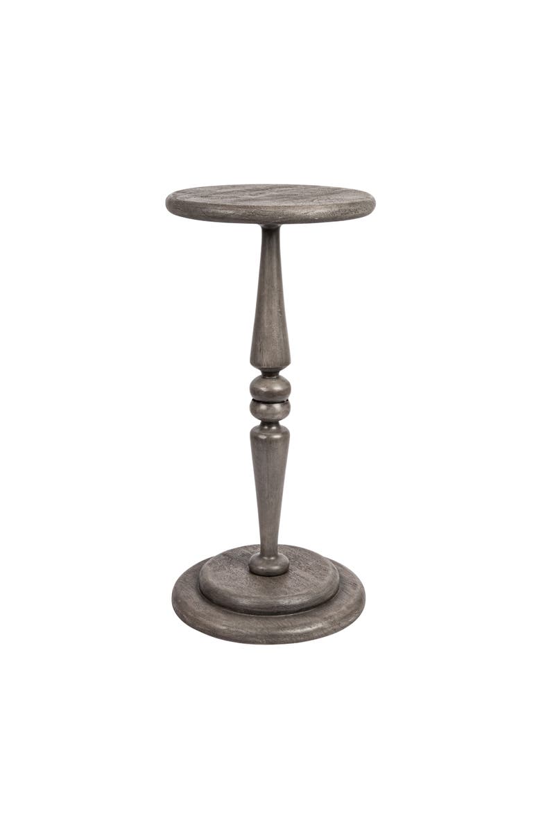 Storied Home Bishop Pedestal Cocktail Side Table, Main, color, Grey