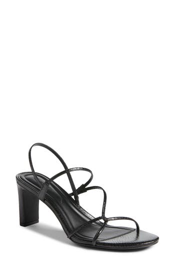 Open Edit Pia Slingback Sandal in Black Snake at Nordstrom Rack, Size 9.5