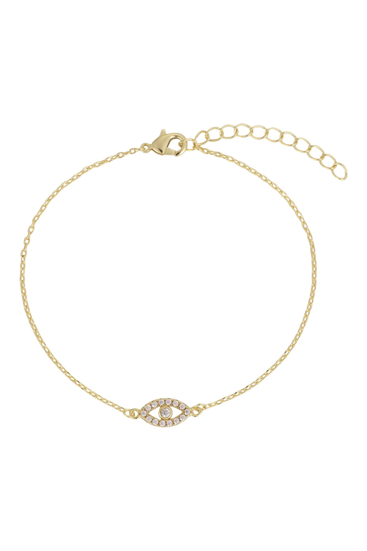 Gold Rye Color Adornia 14k Gold Plated Evil Eye Bracelet (Women) | Nordstromrack