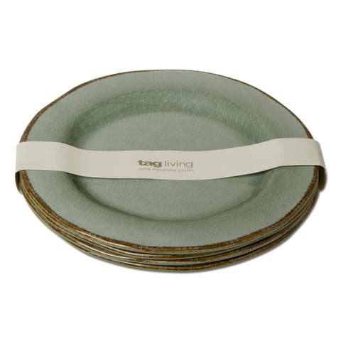 Veranda Melamine Dinner Plates Set of Four Slate Blue