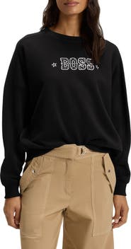 BOSS Orange Star Logo Embroidered Sweatshirt