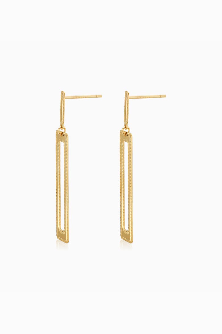 14K Gold Frame Drop Earrings, Alternate, color, Yellow Gold