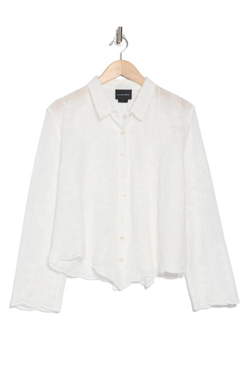 Forgotten Grace Floral Embroidered Cotton Button-up Shirt In White
