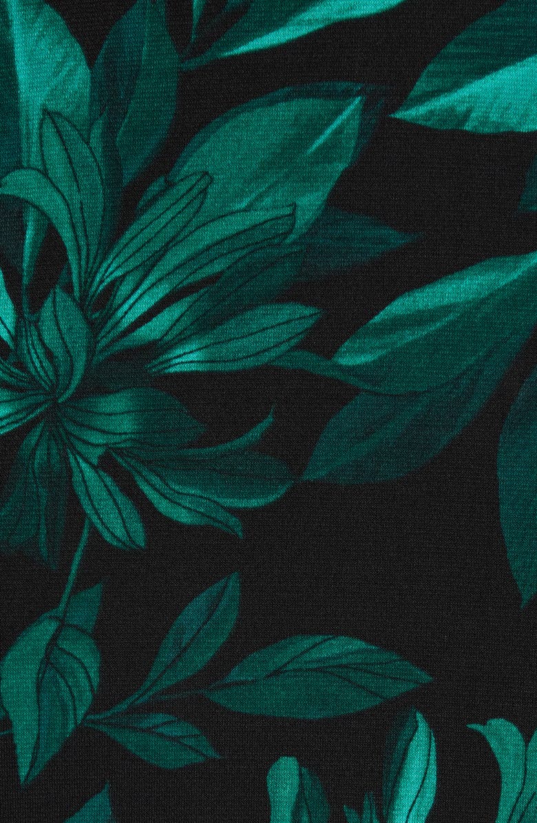 Connected Apparel Bell Sleeve Faux Wrap Dress, Alternate, color, Hunter