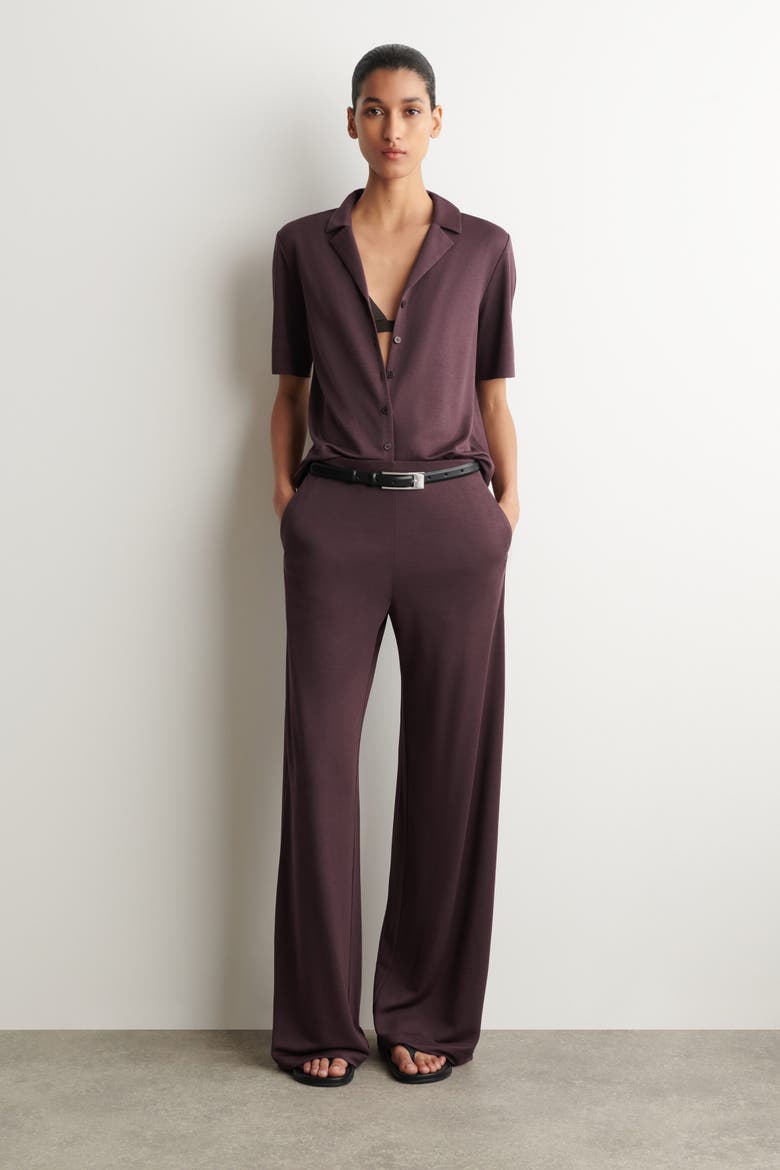 Modal-jersey Shirt, Alternate, color, BURGUNDY