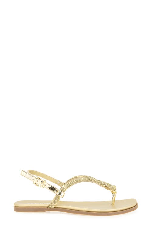 Reaction Kenneth Cole Whitney Crystal Strap Flat Sandal In Gold Jewel