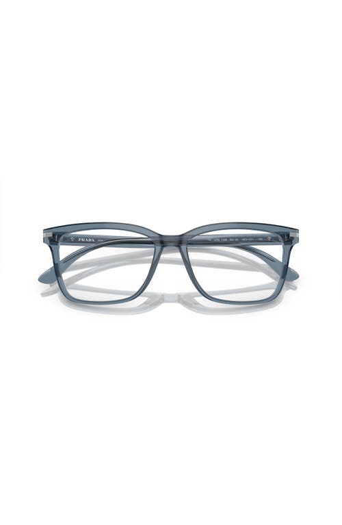 Prada 56mm Rectangle Optical Glasses In Blue
