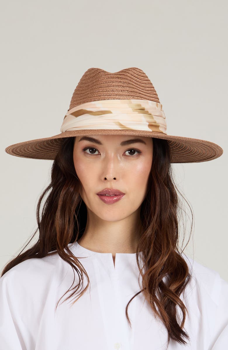 Eugenia Kim Emmanuelle Wide Brim Packable Fedora, Alternate, color, Fawn