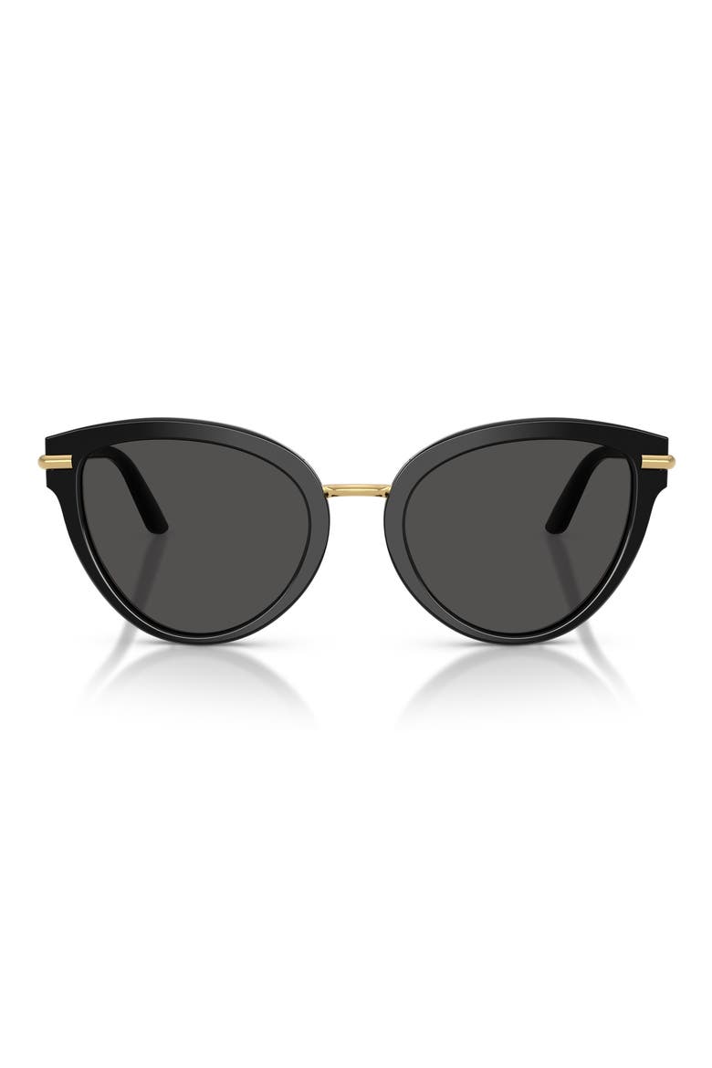55mm Butterfly Sunglasses, Main, color, TOP BLACK ON LEO / DARK GREY