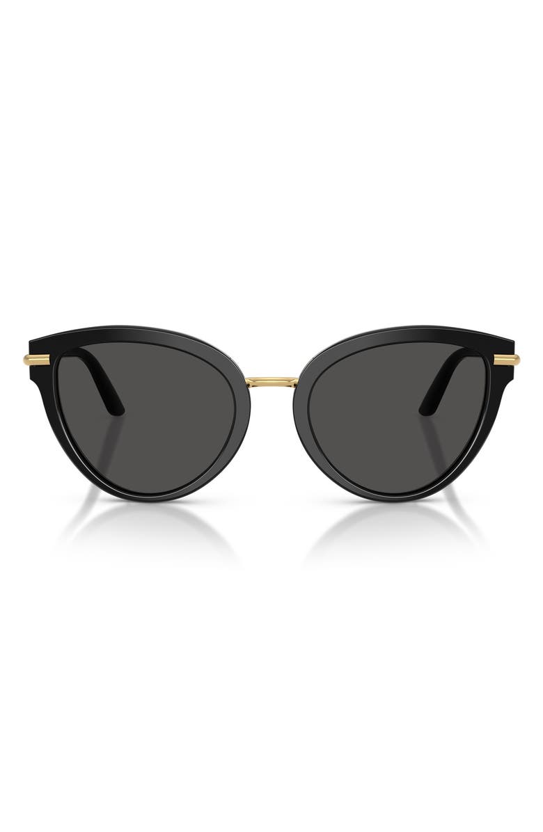 Dolce&Gabbana 55mm Butterfly Sunglasses, Main, color, Top Black On Leo / Dark Grey