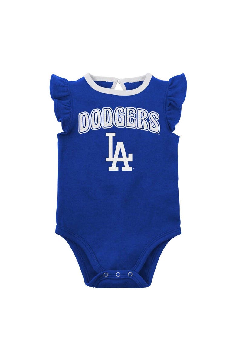 Outerstuff Girls Newborn & Infant Royal/Heather Gray Los Angeles Dodgers Little Fan Two-Pack Bodysuit Set, Alternate, color, Royal