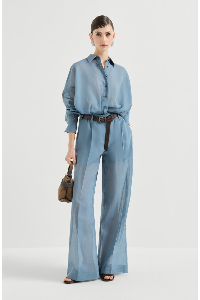 Organza shirt, Alternate, color, Azure