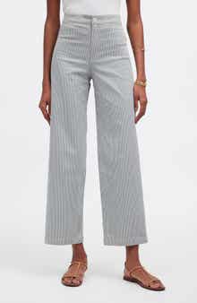 Madewell The Emmett Stripe Crop Wide Leg Pants