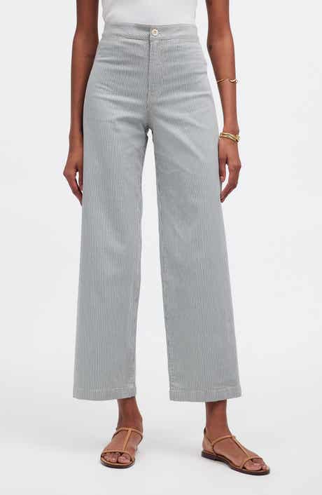 Madewell The Emmett Stripe Crop Wide Leg Pants