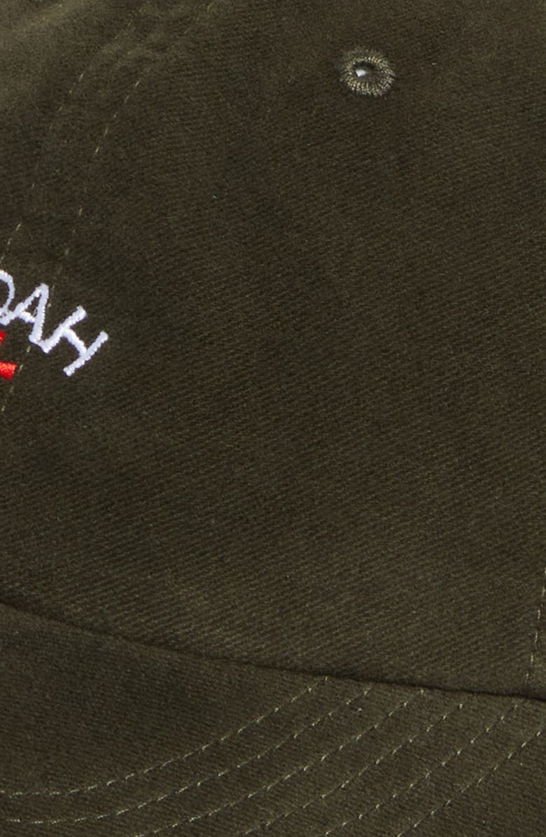 Noah Logo Embroidered Cotton Moleskin 6-Panel Adjustable Baseball Cap, Alternate, color, Olive