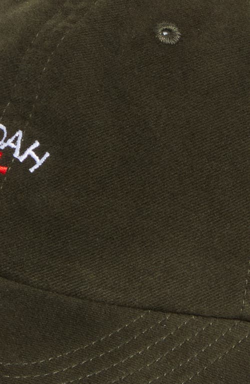 Noah Logo Embroidered Cotton Moleskin 6-panel Adjustable Baseball Cap In Green