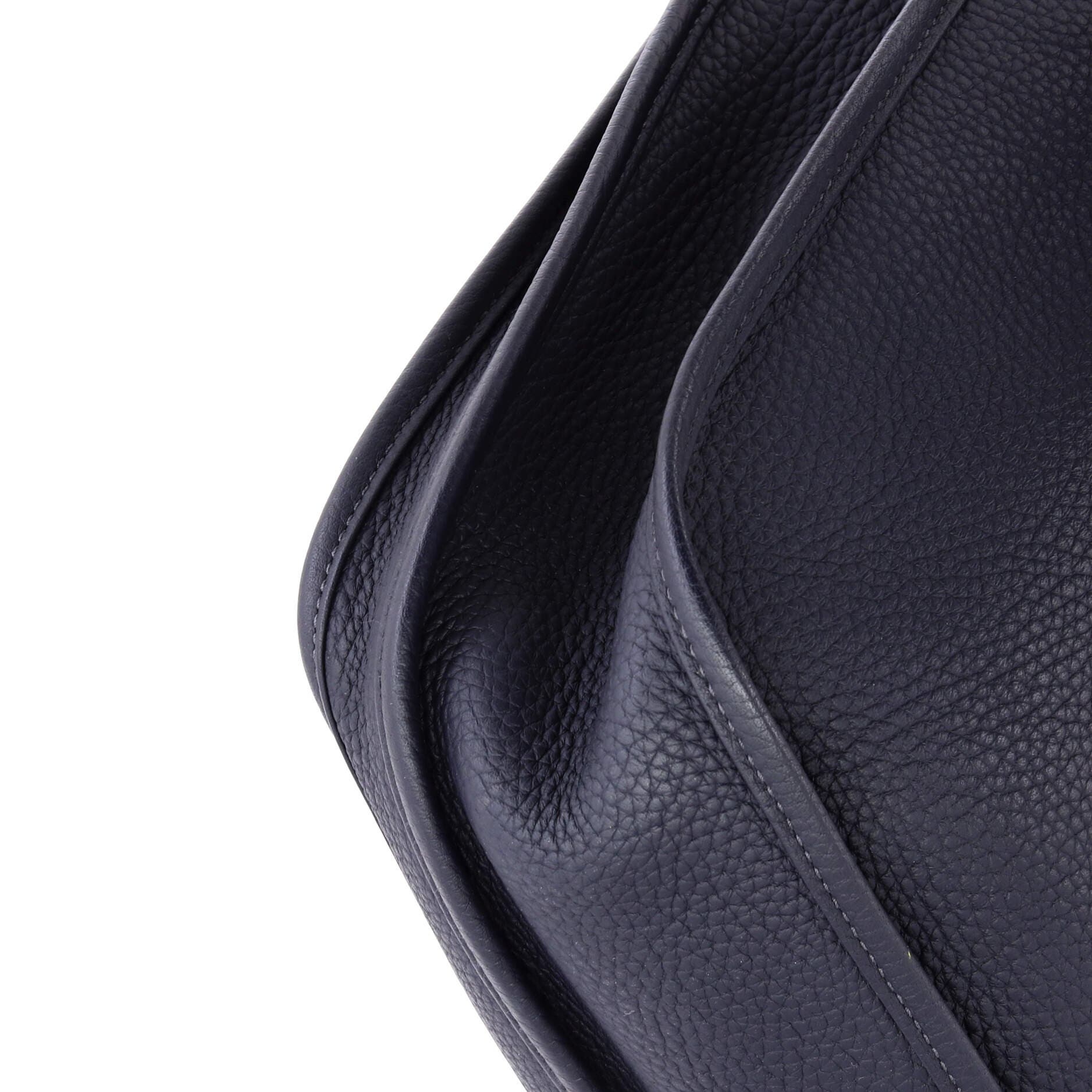 Pre-Owned Hermes Evelyne Bag Gen III Clemence GM, Alternate, color, Bleu Nuit