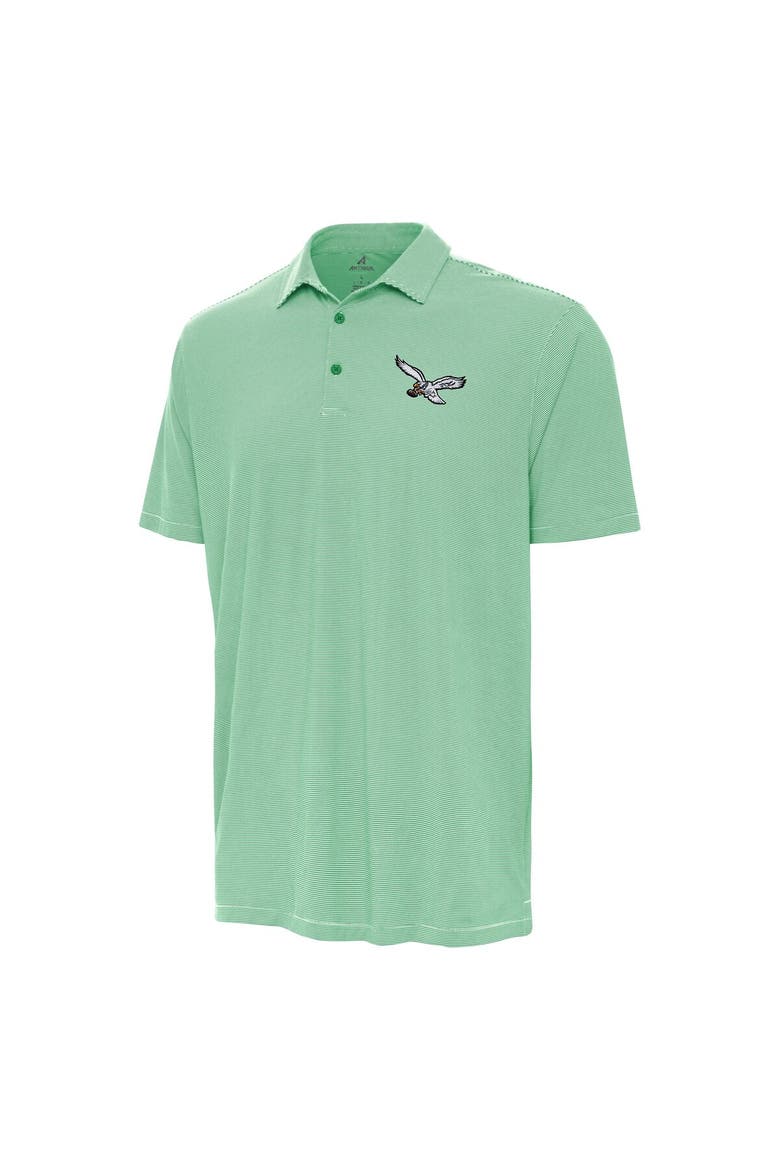 Men's Antigua Kelly Green/White Philadelphia Eagles Twine Performance Polo, Alternate, color, Kelly Green