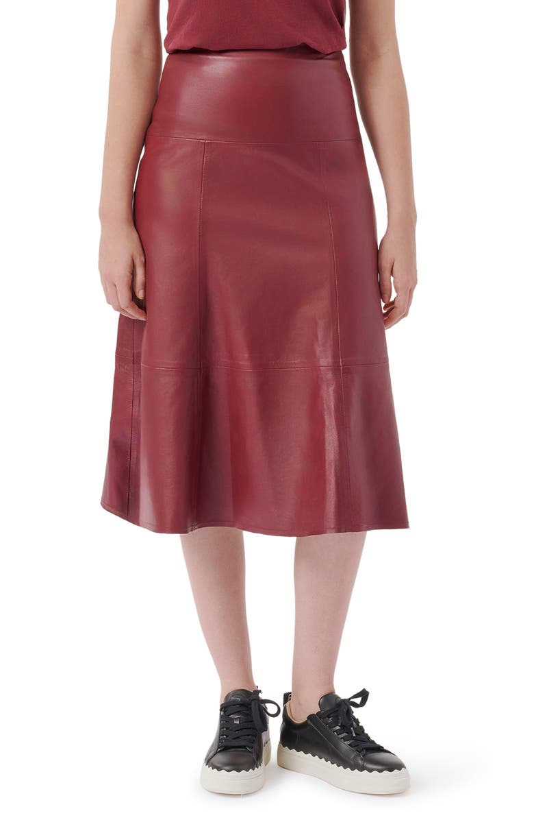 ATM Anthony Thomas Melillo Flare Leather Midi Skirt, Main, color,