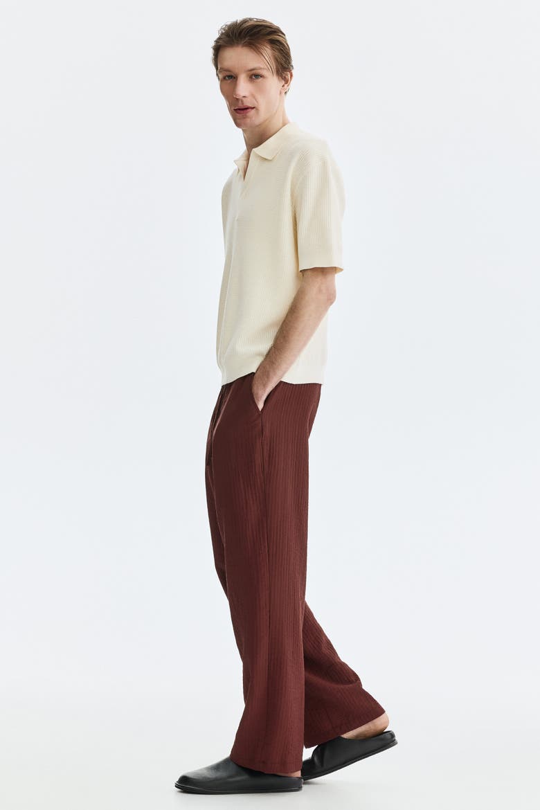 Regular Fit Cable-knit Polo Shirt, Alternate, color, Cream