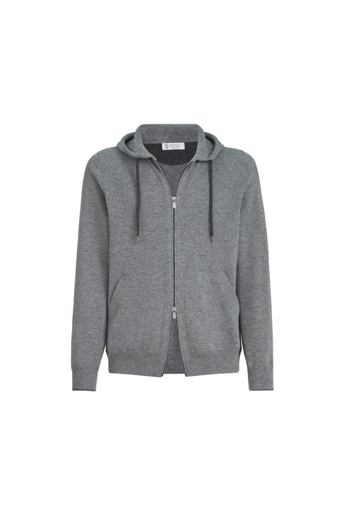 Cashmere sweatshirt-style cardigan