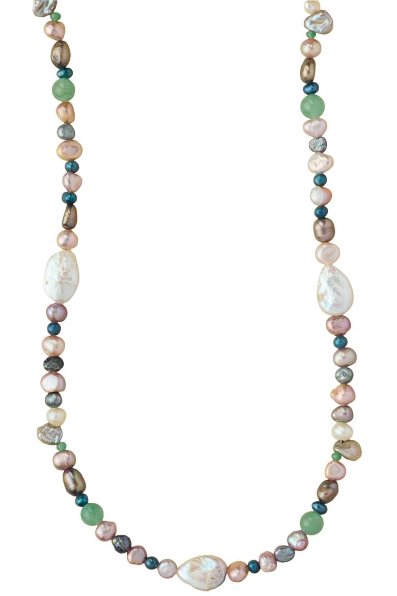 Low Tide Pearl Necklace, Main, color, Gold Vermeil