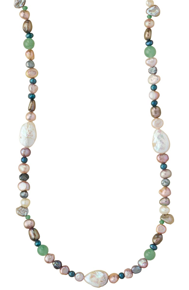 MADE BY MARY Low Tide Pearl Necklace, Main, color, Gold Vermeil