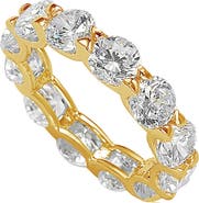 SUZY LEVIAN CZ Round Cut Golden Silver Eternity Band Ring