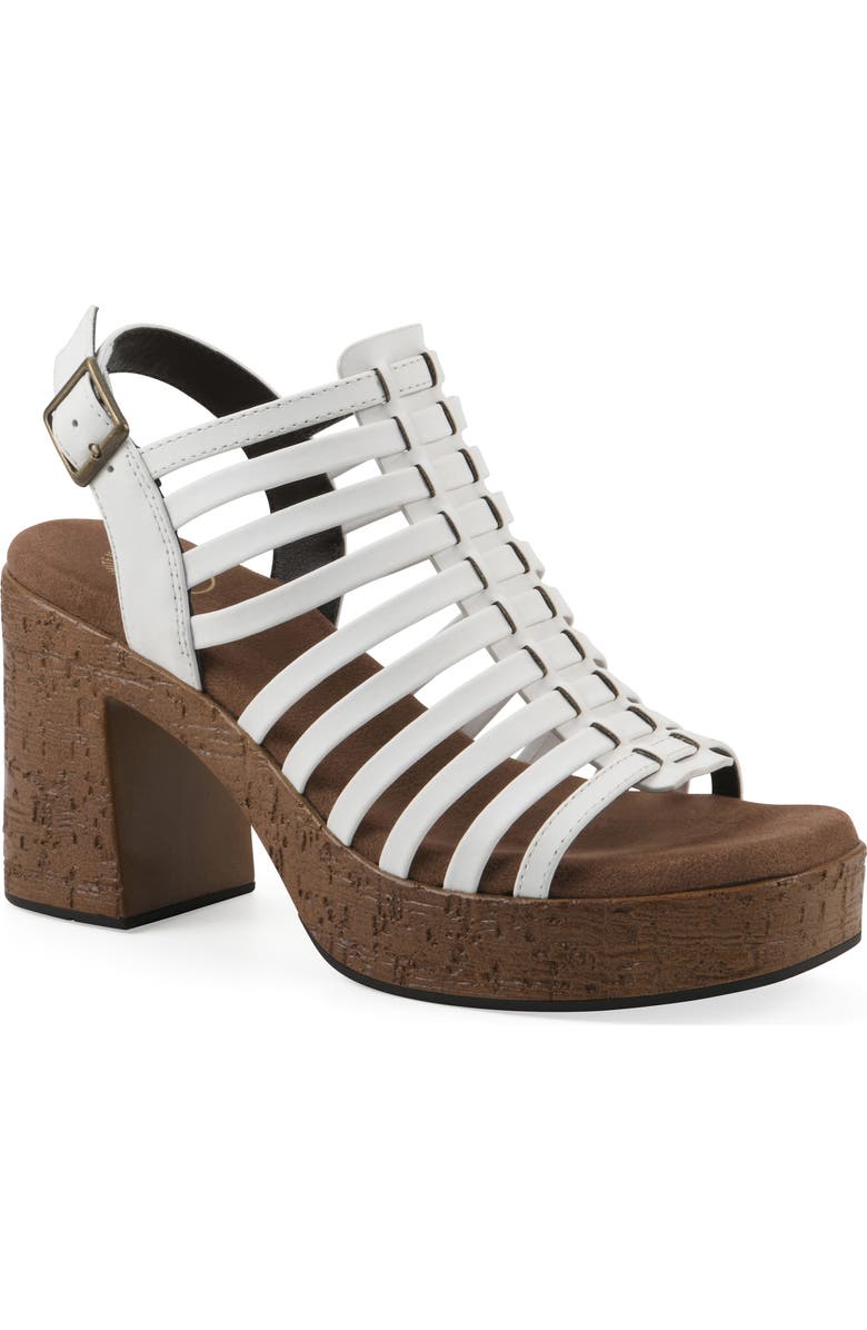 White Mountain Footwear Barbea Platform Sandal, Main, color, White/ Smooth