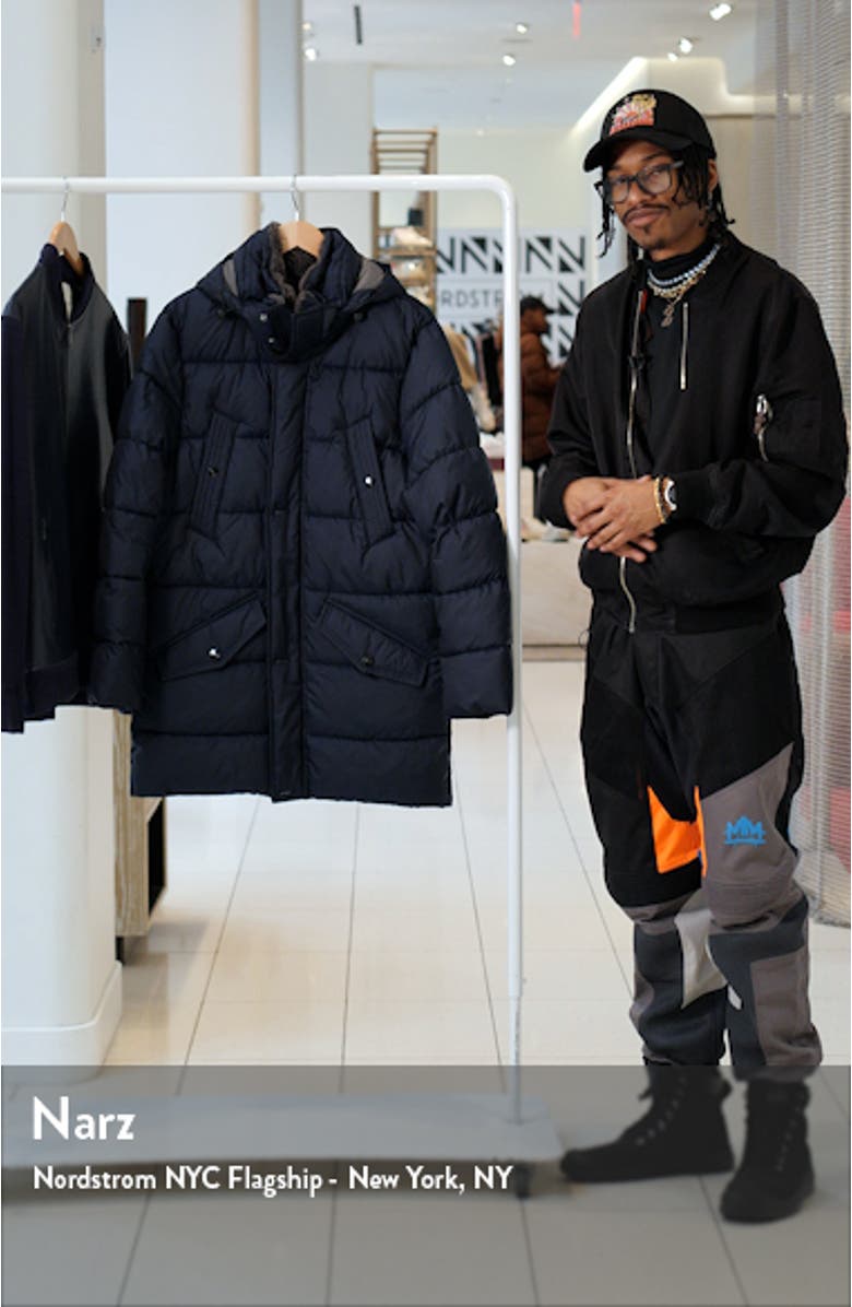 Faux Fur Collar Water Repellent Puffer Coat, sales video thumbnail