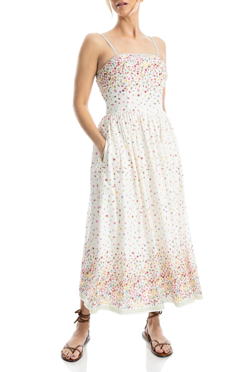 MAX STUDIO Square Neck Midi Dress, Alternate, color,