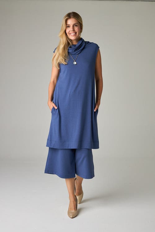 Eavolu Baikal Eco-luxe Fleece Crop Pant In Blue