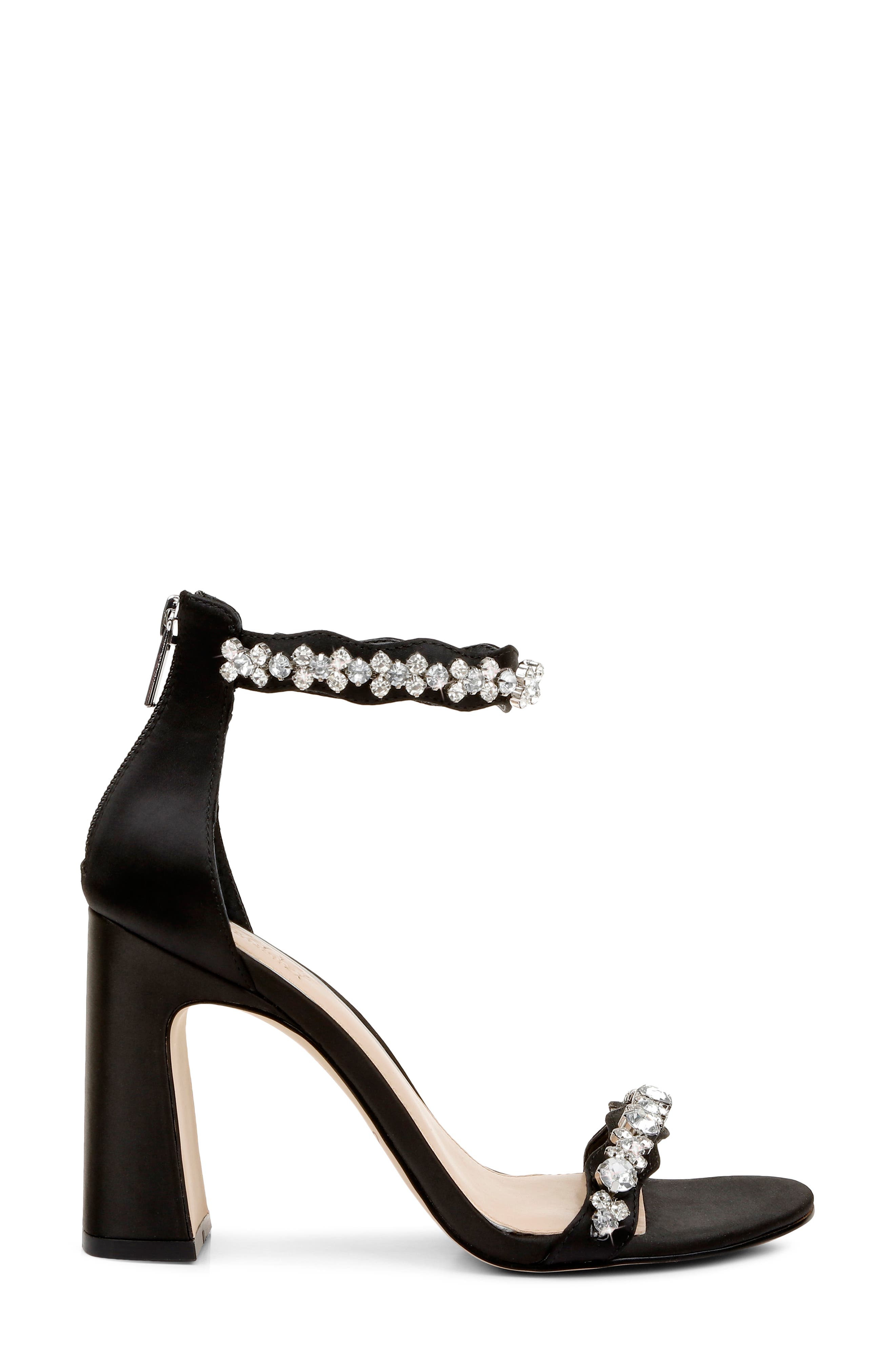 Jewel Badgley Mischka Odessa Crystal Block Heel Sandal, Alternate, color, 