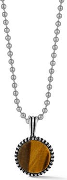 Yield of Men Men's Sterling Silver Oxidized Tiger's Eye Pendant Necklace