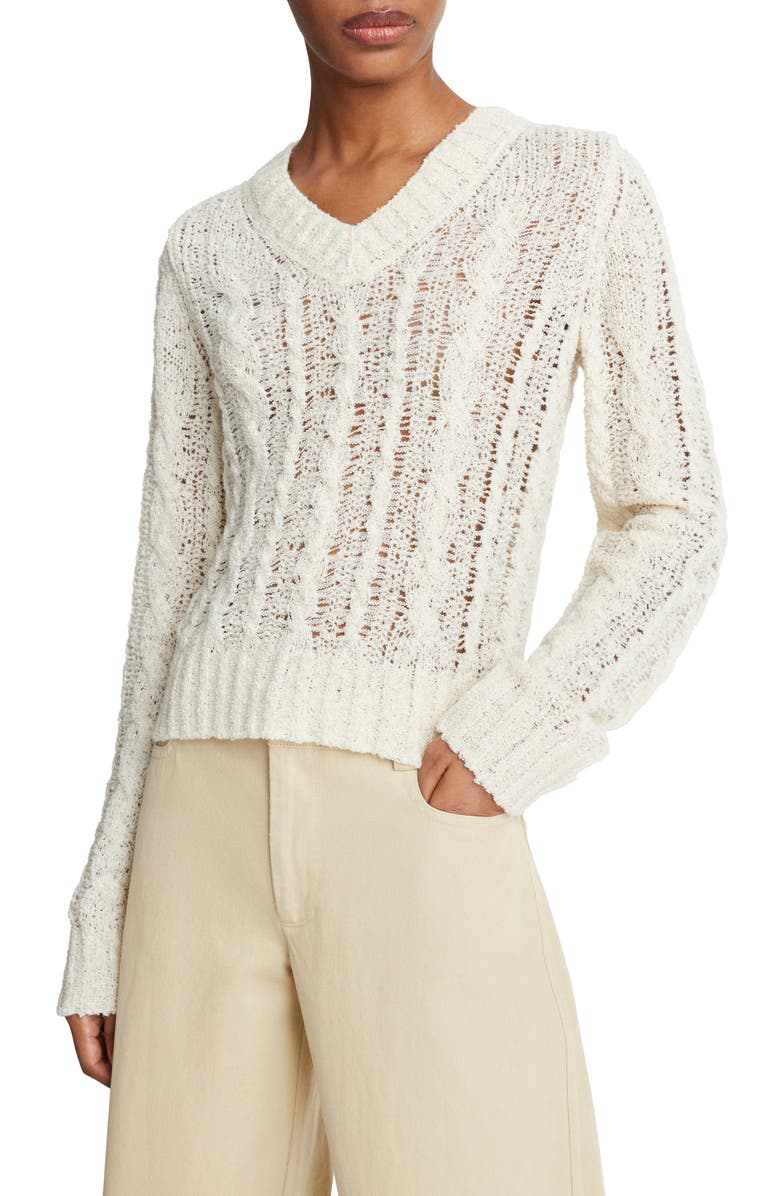 Vince Open Stitch Cable Sweater, Main, color, 